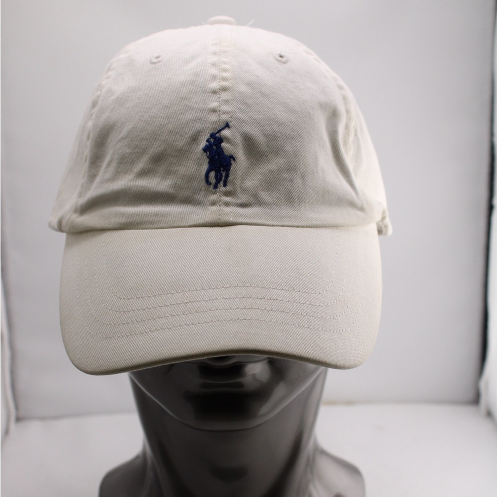 Ralph Lauren Cream Cap with Blue Logo